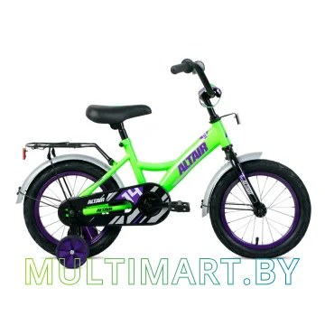 Детский велосипед Altair Kids 14 (салатовый/черный/фиолетовый, 2020)